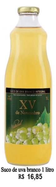 Bebida Suco de uva branco integral de 01 litro