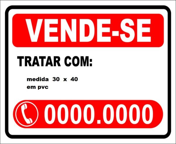 PLACA EM PVC MEDIDA 30 X 40