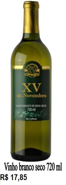 Bebida vinho branco seco de720 ml