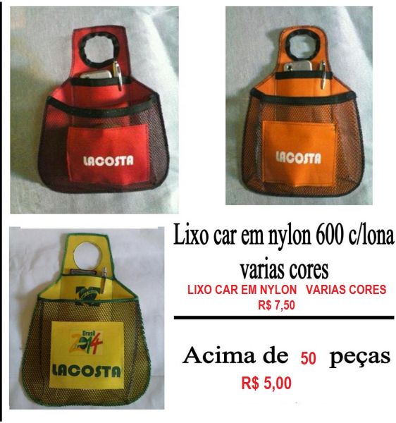 Lixeira para automovel de nylon