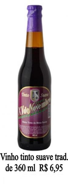 Bebida vinho tinto suave trad. de 360 ml