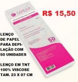 LENÇO DE PAPEL PARA DEPILAÇÃO COM 50 PÇ