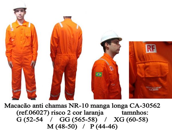 MACACAO NR-10 MANGA LONGA CA-30562 ANTI CHAMAS COR LARANJA