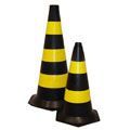 VZ - CONE AMARELO E PRETO DE 50 CM