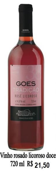 Bebida vinho rosado licoroso doce de 720 ml