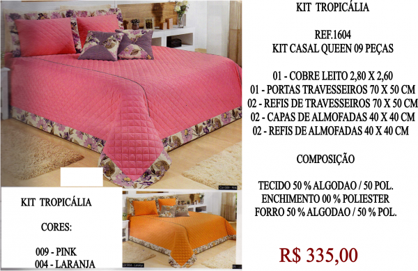 REF. 1604  KIT TROPICÁLIA COM 09 PEÇAS